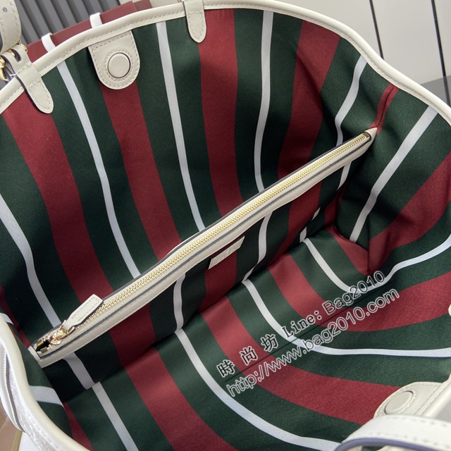 Gucci專櫃古馳最新款購物袋GG圖案條紋織大號肩背包 jh2632型號：815213